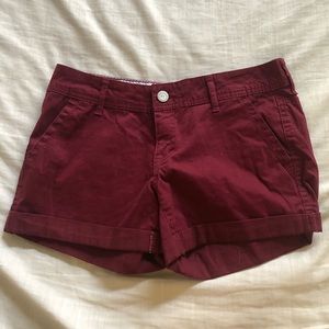 Burgundy Shorts.
